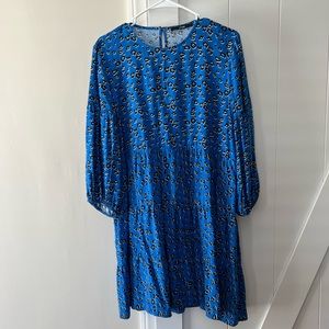 Blue leopard short dress size 12